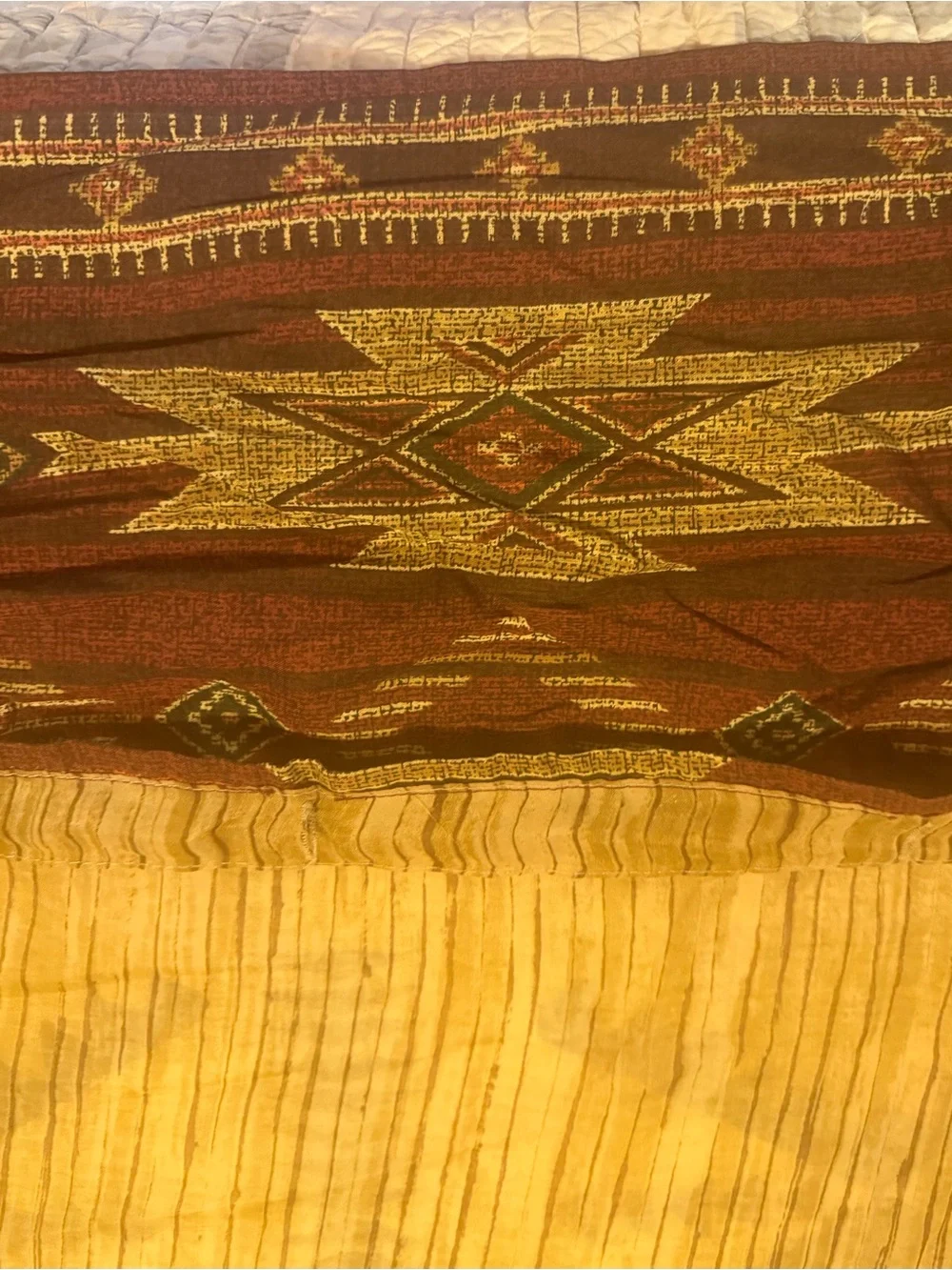 Southwestern Burgundy & Tan Tribal Shower Curtain - Rustic Bathroom Accent